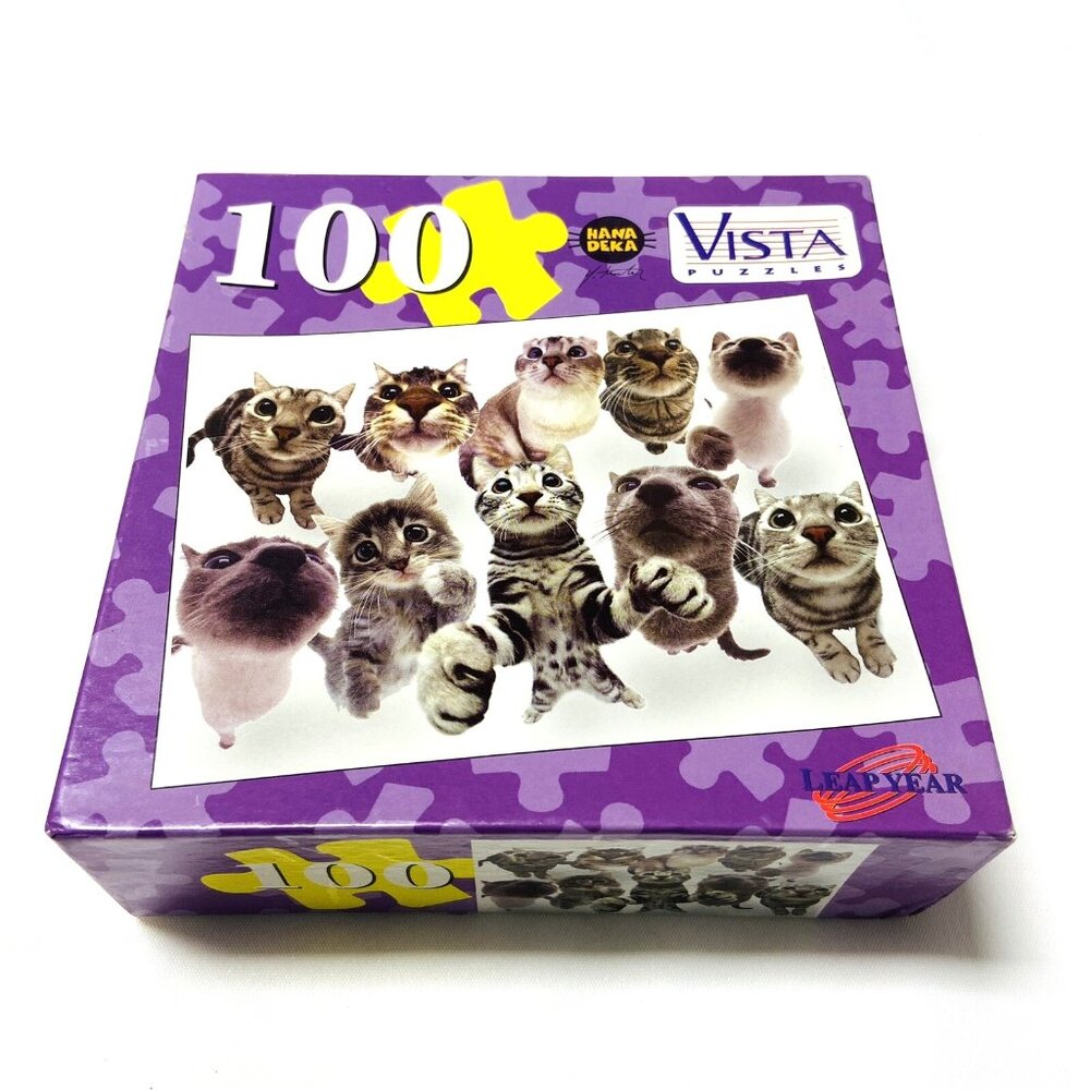 Cats Kittens Vista Puzzles Hana Deka Leap Year 100 Pieces #69100 Sealed Box NEW!